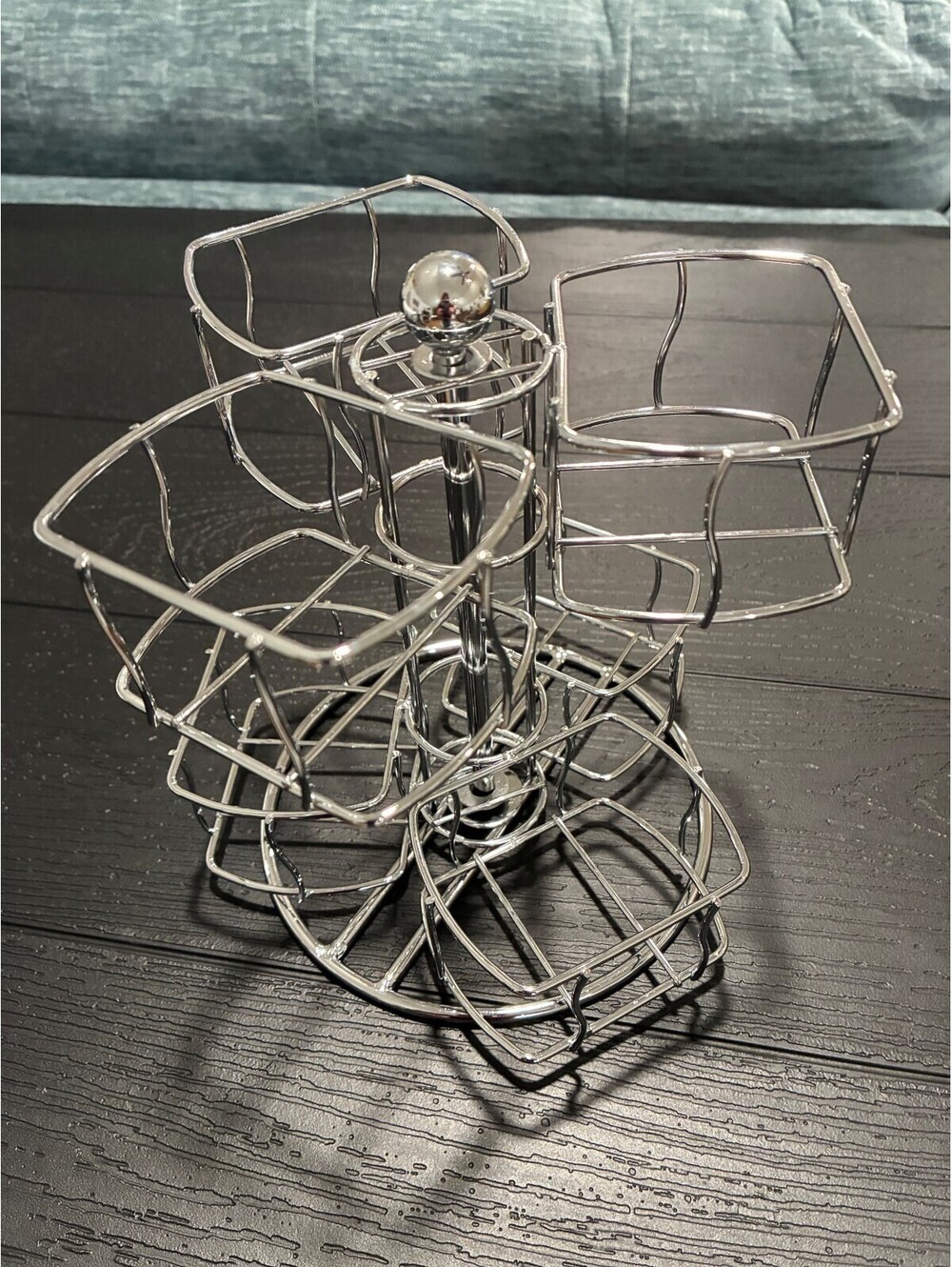 Accents Depot Tea Bag Carousel 60 Bag 360° Rotating Chrome Organizer NEW